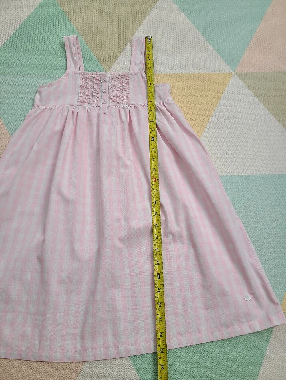 Petite Plume Girl's Twill Charlotte Nightgown Dress Pink Gingham Size 6